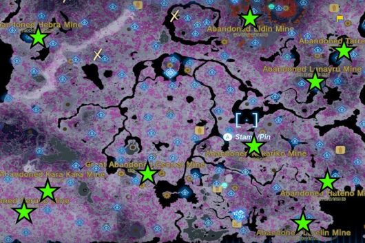 Locations for Mining Eye Ore in The Forge