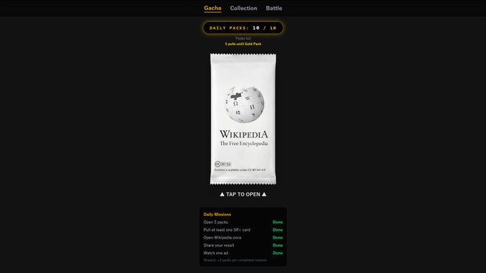 Wikipedia Transformed into a Gacha Card Game: A Concern for Time Management