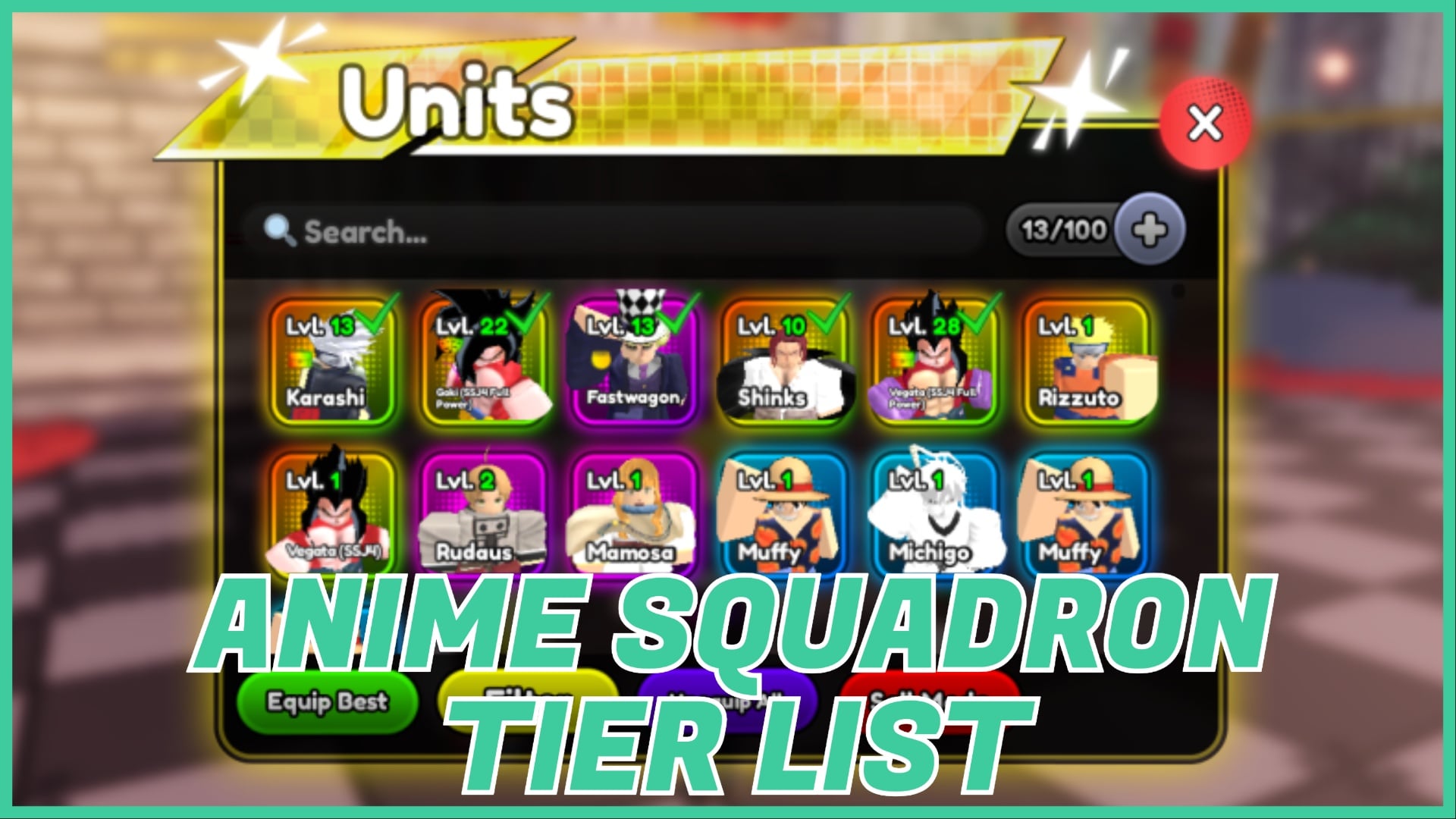 Official Release: Comprehensive Anime Squadron Tier List