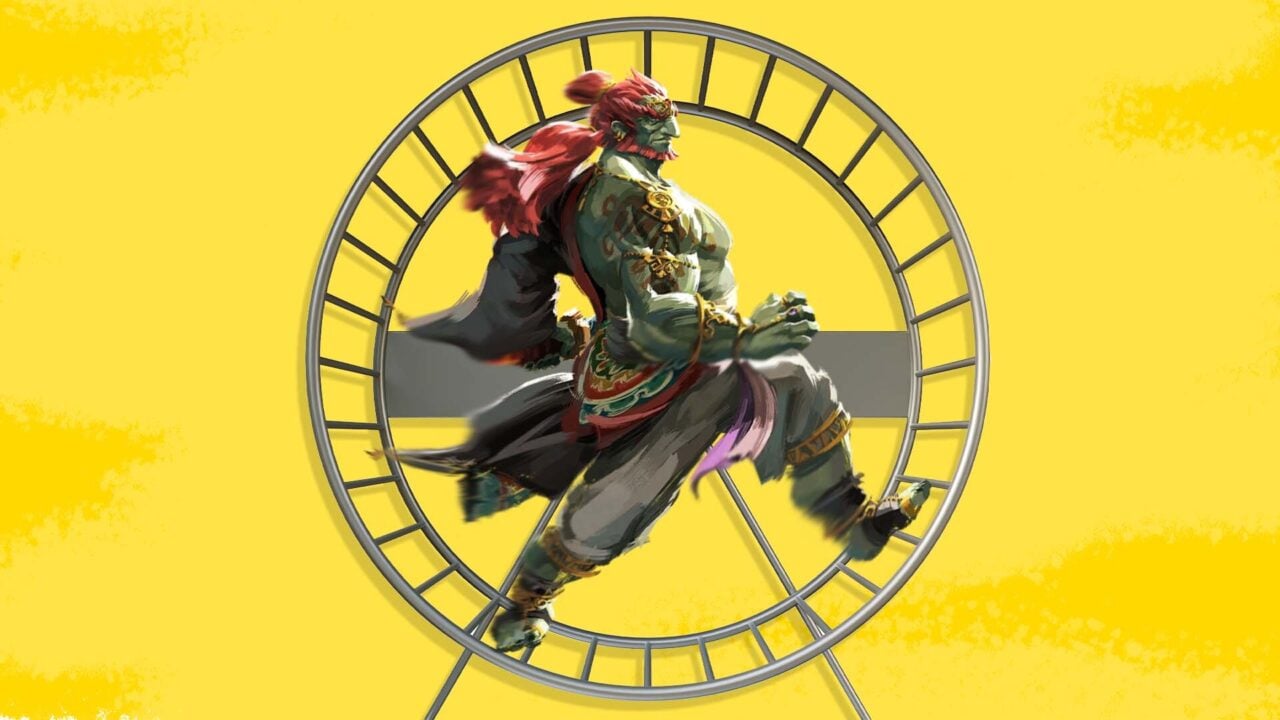 Capturing Ganondorf from Zelda: Tears of the Kingdom in a Hamster Wheel