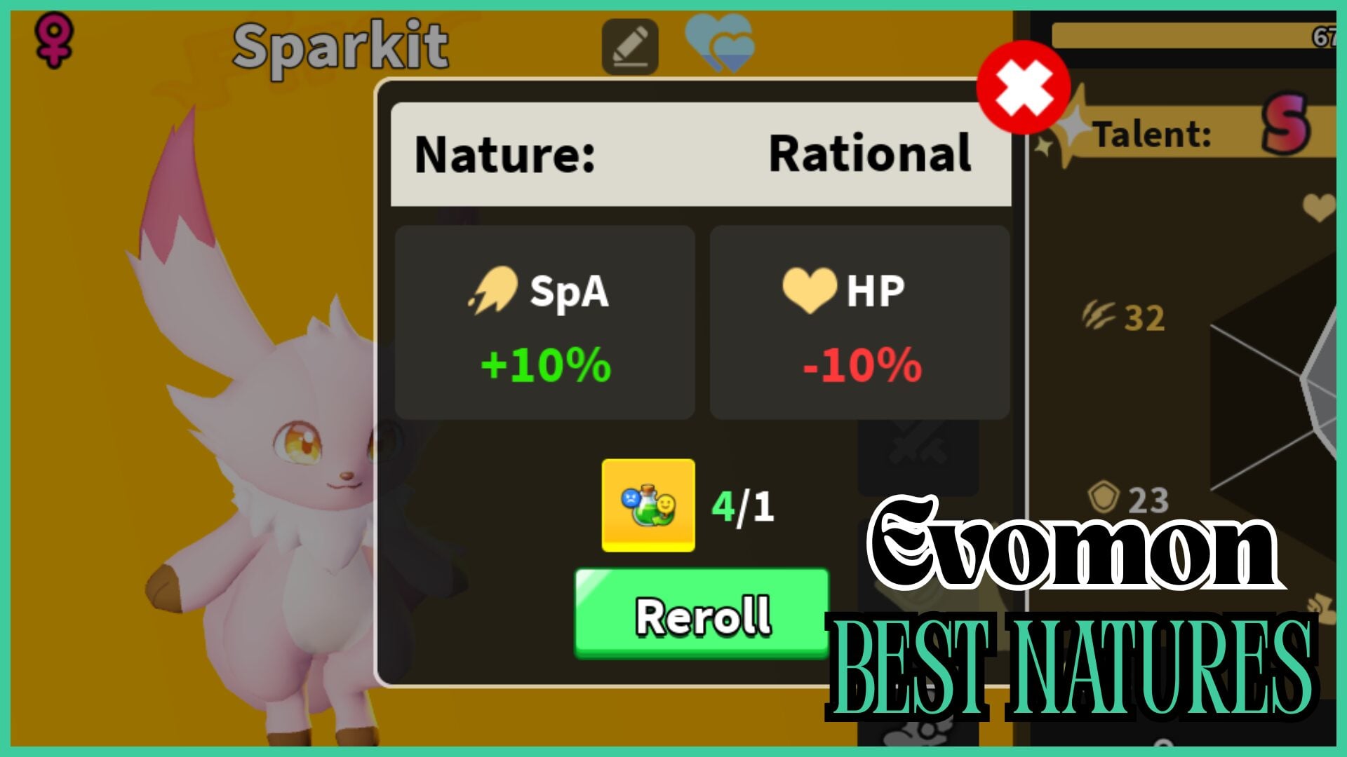 Guide to Rerolling for the Best Natures in Evomon