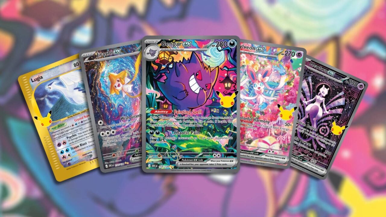 15 Priciest Cards from the Pokémon TCG 30th Celebration, Highlighting a $4,000 RGB Mew