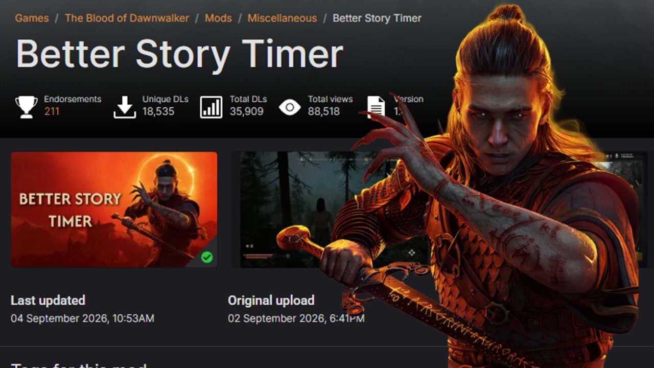 "Blood of Dawnwalker: Well-liked Modification Changes Story Timer to Improve Gameplay Experience"