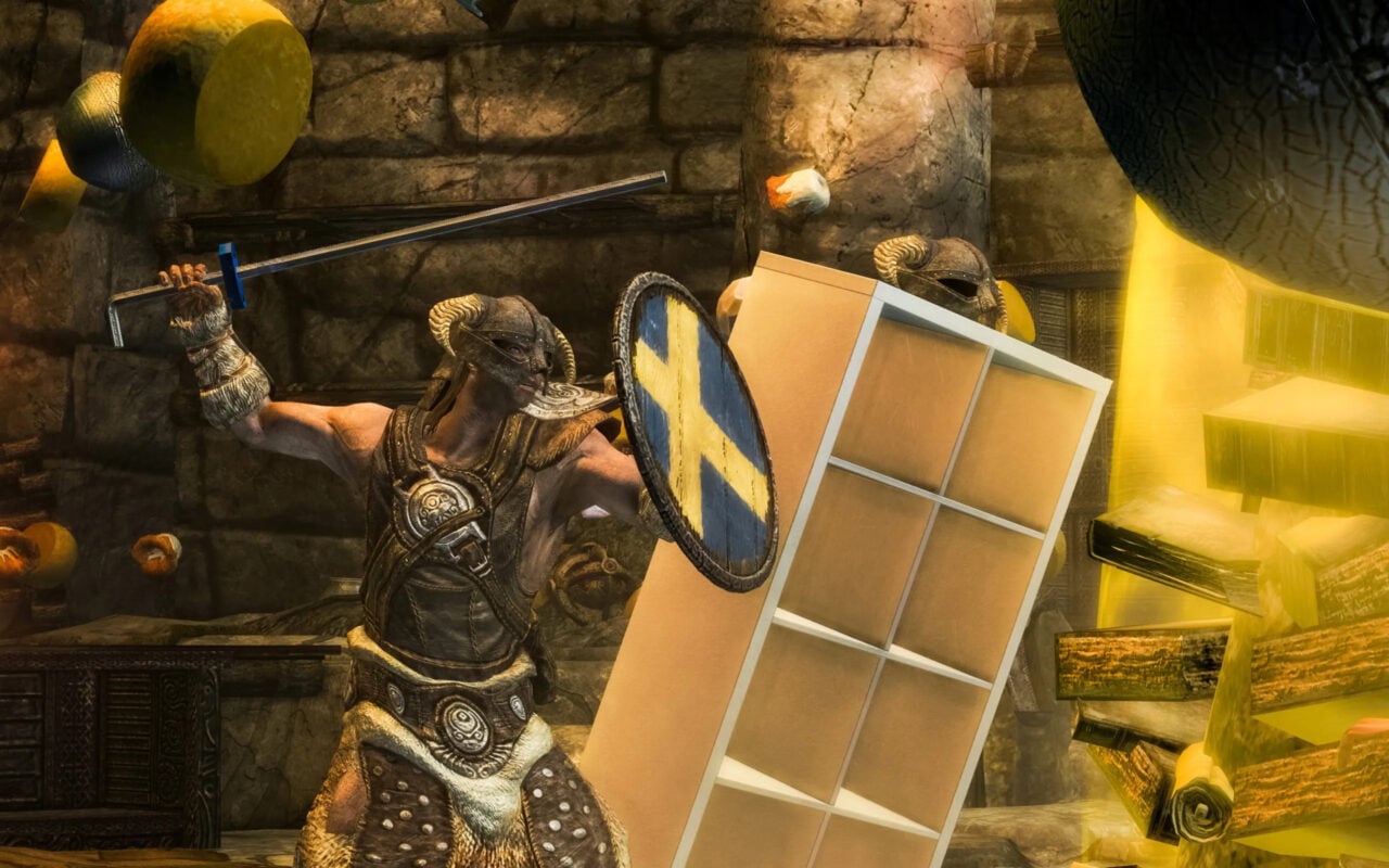 Ikea Unveils Official Skyrim Mod Showcasing Matt Berry as a Shelf Character