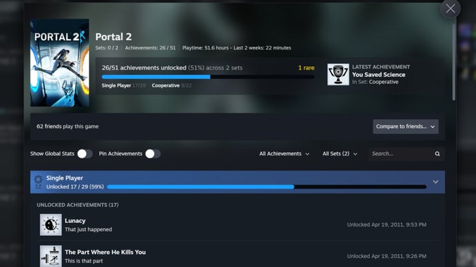 Valve Introduces Steam Achievement Sets in Beta, Organizing Game Trophies into DLC and Seasonal Categories